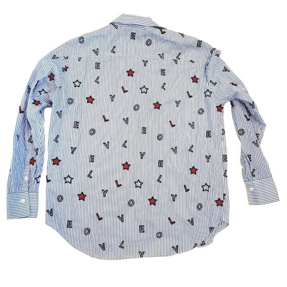 Boden Maria Lovely Embroidered Blue Striped Collared Long Sleeve Blouse S/M - Picture 5 of 11